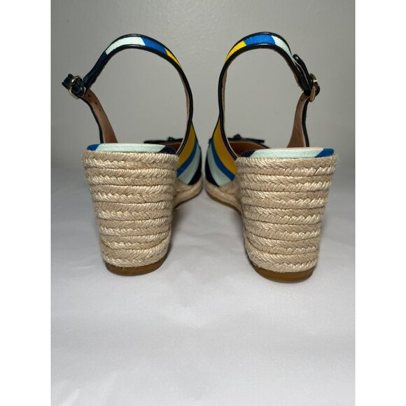 Kate Spade Panama Nights Slingback Striped Espadrille Wedge Sandals Size 9‎ - Picture 6 of 8